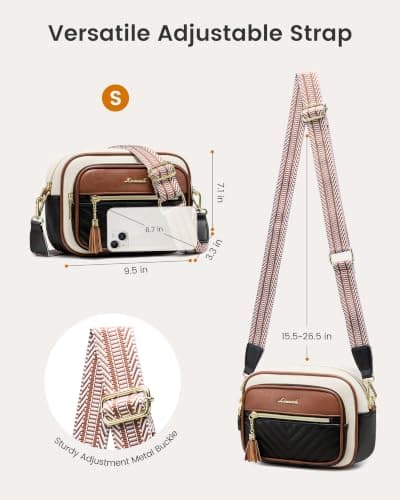 LOVEVOOK Small Crossbody Bag for Women Quilted PU Leather Shoulder Purses view 2