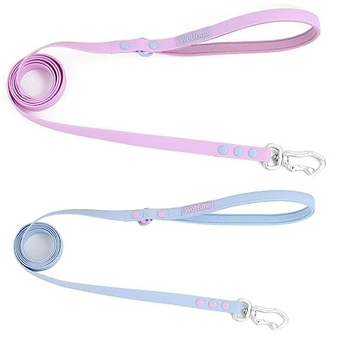 Wolfone Waterproof Dog Leash Carabiner Leash for Dogs Soft Handle Easy Care 5ft*15mm*2.0mm Sweet Lilac view 2