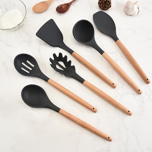 Nanafu Silicone Cooking Utensils Set,12pcs Non-Stick Silicone Cooking Kitchen Utensils Spatula Set Heat resistant silicone kitchenware set suitable for non stick pot cooking view 5