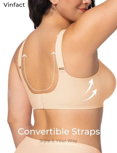 Vinfact Womens V Lace Wireless Seamless Bras No Underwire Comfort Push Up Bras Supportive Full Coverage Bralettes T Shirt Bra view 4