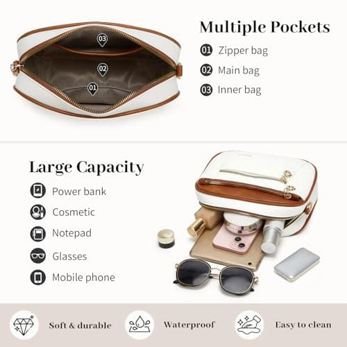 Crossbody Purse for Women Small Crossbody Bags Trendy Vegan Leather with Adjustable Shoulder Straps Gift for Mother Wife Mom view 4