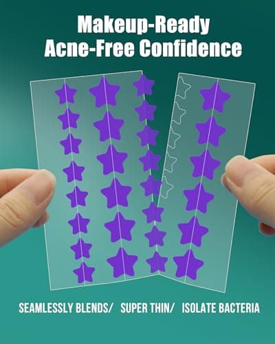 Jefusst Star Acne Pimple Patch 140 Counts, Hydrocolloid Acne Patches for Face, Purple, Blue, Green, Pink and Yellow view 5