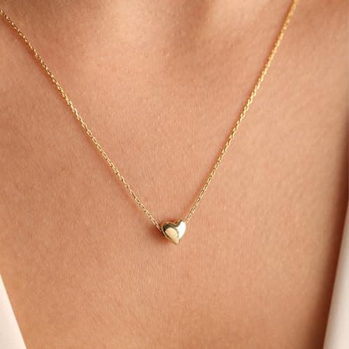 BAYLAY Mothers Day Gifts for Mom Grandma Wife, Heart Necklace for Women Girls 18K Gold/White Plated Heart Pendant Charm Necklace Dainty Gold Necklace for Women Gold Jewelry view 3