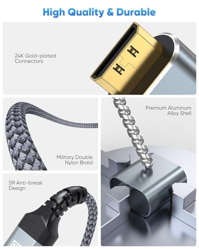 ZeniKon 8K Mini HDMI to HDMI Adapter Male to Female, Mini HDMI Adapter Support 8K@60Hz, 4K@120Hz, 48Gbps, 3D, Dynamic HDR Compatible with Portable Monitor, Tablet, Camera, Laptop, HDTV view 4