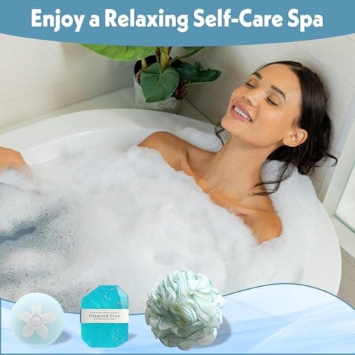 Birthday Gift for Women, Spa Basket Sets, Get Well Gifts, Self Care Gifts for Best Friends Sister Mom (blue cup) view 3