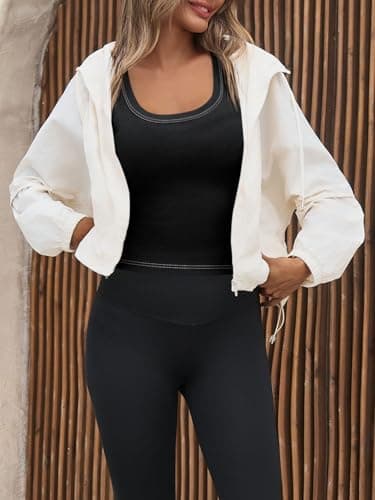 Tankaneo Womens Summer Ribbed Tank Top Casual Ringer Scoop Neck Sleeveless Knit Fitted Tops Going Out Tee Shirts view 6