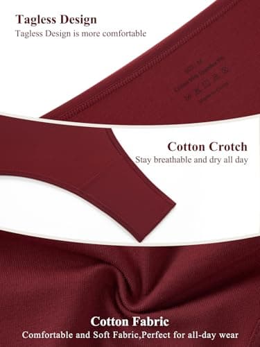 Cotton Thongs for Women Seamless Ladies Soft Underwear 6 pack view 5
