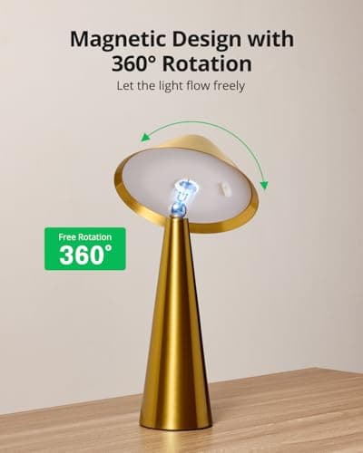 Bojim 2 Pack Rechargeable Cordless Table Lamp, Gold LED Battery Operated Wireless Table Lights, Touch for Color Changing Dimmable, IP54 Waterproof for Restaurant, Dining, Outdoor, Patio, Outside view 2
