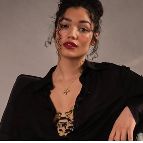 Punhem Bubble Gold Letter Necklace for Women 14k Gold Plated Balloon Initial Letter Pendant Necklace Pearl Custom Name Layered Choker Necklace Gold Jewelry view 6