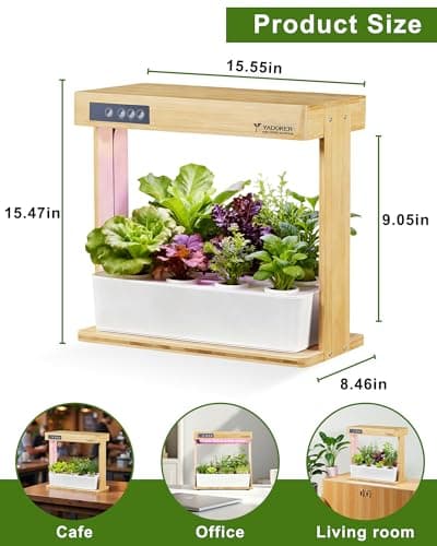 yadoker Indoor Hydroponic Garden System, 8 Pods Smart Growing Kit with LED Grow Light, Automatic Timer, Pump System & 3.5L Water Tank – Ideal for Herb Cultivation (No Seed) view 4