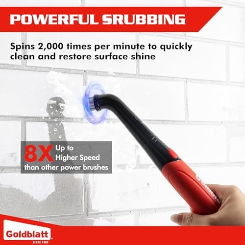Goldblatt Cordless Electric Spin Scrubber 18-Piece Kit, Power Scrubber with Battery Indicator Light, Waterproof Electric Cleaning Brush for Grout, Tile, Bathroom, Kitchen Cleaning view 4