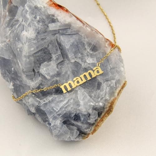 Mothers Day Gifts for Mom, for Wife - 14K Gold Mama Necklace- First Mothers Day Gifts for New Mom - Hypoallergenic, Water-Resistant & Tarnish-Free - Momma Necklace for Women - For Mother to Be view 3