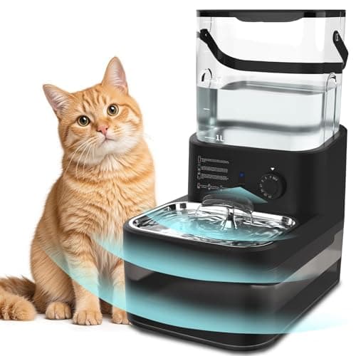 Filterless Cat Water Fountain 3L, Wireless Motion Sensor Cat Water Fountain with 4000mAh Battery, Stainless Steel Cat Bowls, Water Fountain Separate Tanks, Quiet – Black — image 1