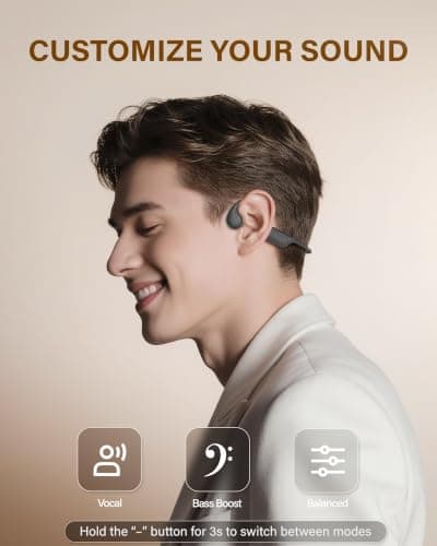 Gavhaio New Bone Conduction Headphones Bluetooth 6.0, Open Ear Earbuds with Mic, Premium Sound, 3 EQ Modes, 10H Playtime, 25g Lightweight, IP65 Waterproof Sports Headphones for Running Cycling Hiking view 2