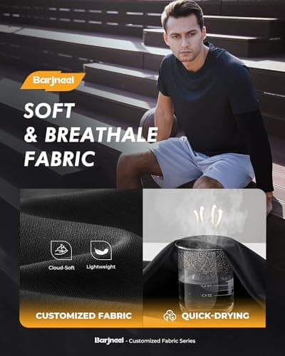 Barjneel 6 Pack Men's Athletic Shorts - Workout Gym Basketball Quick Dry Black Mens Shorts with Pockets for Casual Running view 2