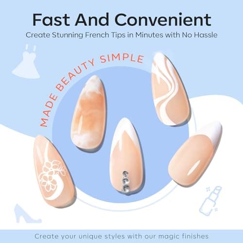 modelones French Tip Tool- 6 Pcs Nail Stamp French Manicure Kit Suitable for DIY Together with Gel Nail Polish Art Tips Printing Tool Kit view 6