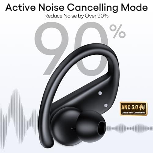 Hybrid Active Noise Cancelling Wireless Ear Buds 80 Hrs Playtime Hi-Res Stereo Quality Bluetooth Earbuds with Transparency Mode Headphones Bluetooth Earhooks ANC Earphones for Work Sports Travel view 2
