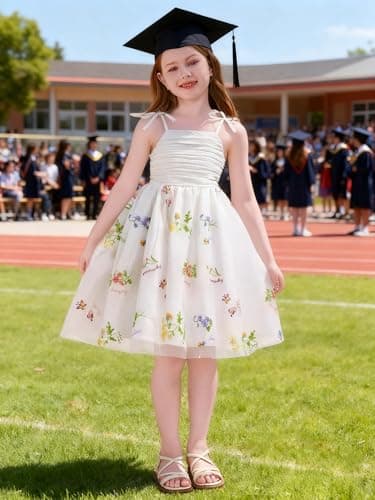 EULIMENE Flower Girl Dress for Wedding Birthday Spaghetti Strap Tulle Dress Formal Pageant Party Princess Dresses Size 5-14Y view 3