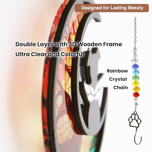 GDuolaPaws Dog Memorial Suncatcher Gift Package with Sympathy Card, Personalized Dog Grief Gift with Pet Name Date for Dog Loss, Pet Passing Away Gift for Dog Death (LifeTree) view 4