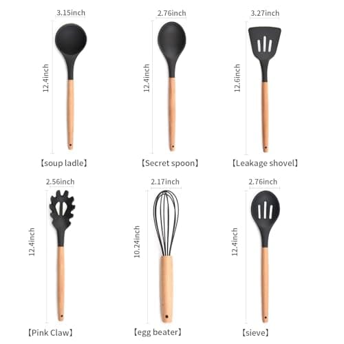 Nanafu Silicone Cooking Utensils Set,12pcs Non-Stick Silicone Cooking Kitchen Utensils Spatula Set Heat resistant silicone kitchenware set suitable for non stick pot cooking view 3