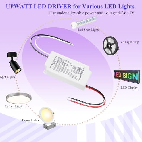 Led Driver 60W Triac Dimmable, Power Supply, AC100-130V to DC12V Transformer,Compatible with Most Dimmers for LED Lighting,UL,Class 2,Class P Certified view 5