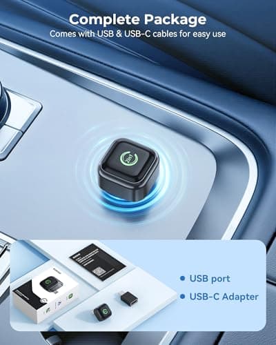 Wireless CarPlay Adapter, Convert Wired to Wireless, 2-in-1 CarPlay & Android Auto, Mini Plug & Play, Fast Auto-Connect & No Latency, USB/USB-C for Cars with Built-in CarPlay & iOS 10+/Android 11+ view 5