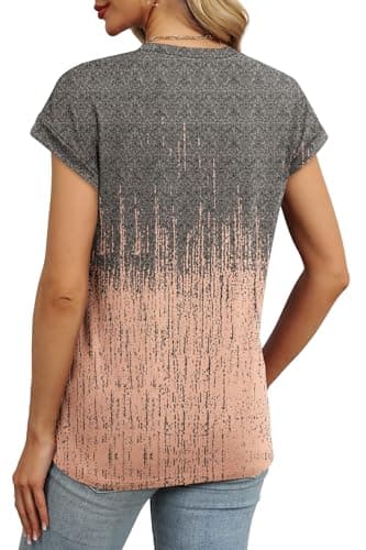 Alaroo Womens Summer Tops Short Sleeve Shirts Crew Neck Cute Trendy Tunic Blouses (S-3XL) view 4