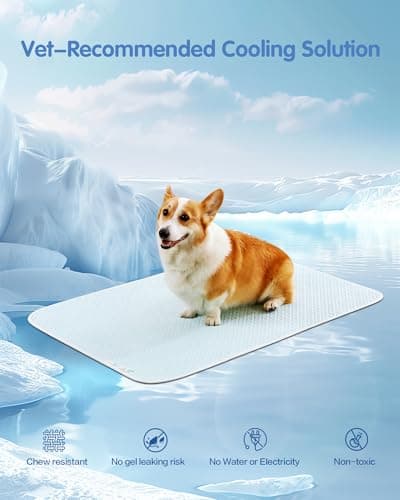 TIMSUNBER Dog Cooling Mat - Instant Cooling Pet Bed for Dogs & Cats, 6-12°F Drop, Non-Toxic & Machine Washable, Anti-Slip Bottom, Cool Mat for Indoor & Travel Use Light Blue 24" x 18" view 3