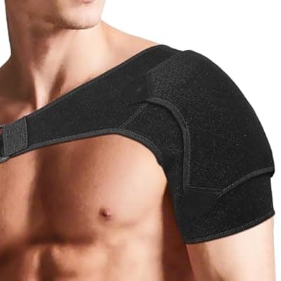 Lallabai Shoulder Brace for Torn Rotator Cuff: Adjustable Shoulder Support Sling for Women and Men Preventing Dislocation and Strains - Pain Relief for Right/Left Arm (Large)