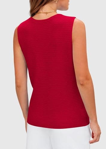 PRETTYGARDEN Women's 2026 Spring Sweater Vest Sleeveless Button Down Knit Cardigan Tank Tops Summer Business Casual Outfits view 2