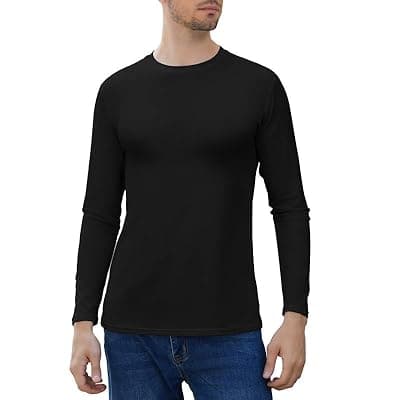 SIMIYA Mens Thermals Long Sleeve Undershirt Warm Fleece Lined Base Layer Thermal Tops Long John Shirts for Men