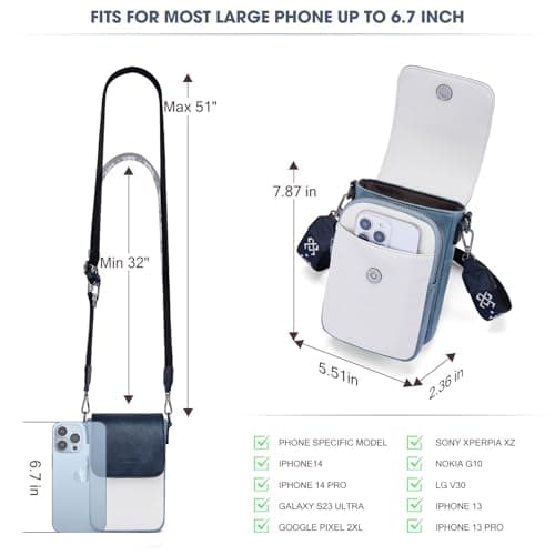 POIUGOYA Small Crossbody Bags for Women Trendy,Leather Triple Compartment Cell Phone Crossbody Wallet Purses with Card Slots | Small, Trendy, Triple Compartment, Cell Phone, with Card Slots, Small view 4