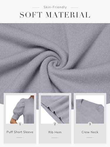 ATHMILE Short Sleeve Sweater for Women 2026 Spring Summer Blouses Crewneck Knit Puff Sleeve Dressy Casual Trendy Shirts view 6