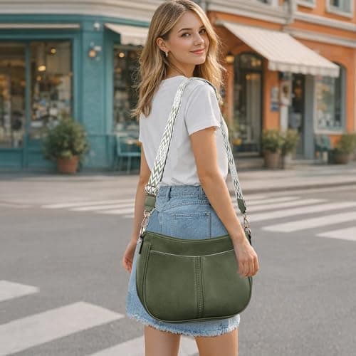 TANTOMI Crossbody Bags for Women Crossbody Purses and Wallet Vegan Leather Women's Shoulder Handbag for Everyday 2 PCS Set view 2