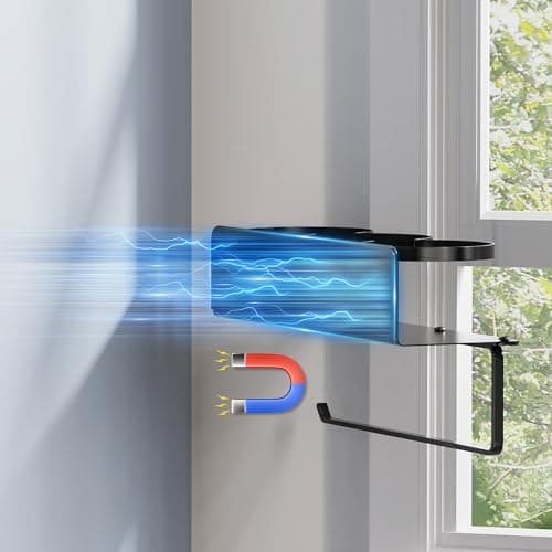 YIGII Magnetic Cup Holder for Fridge, 2 Pack Water Bottle Organizer for Stanley Cup with Tumbler Lid Holder, Magnetic Tumbler Storage Rack for Metal Surfaces (Black) view 2