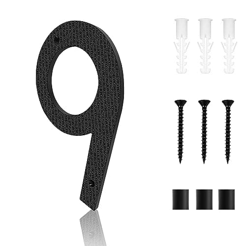 10 Inch Floating Black House Number for Outside | Large House Numbers Modern | Address Number/Door Garage Gate |911 Visibility Signage (9) — image 1