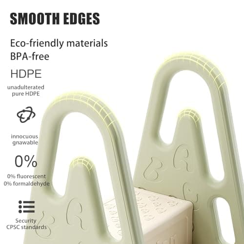 Toddler Step Ladder Step Stool for Toddler, Kids Bathroom, Kitchen and Toilet Potty Training Learning Tower Helper with Handles(Green) view 6