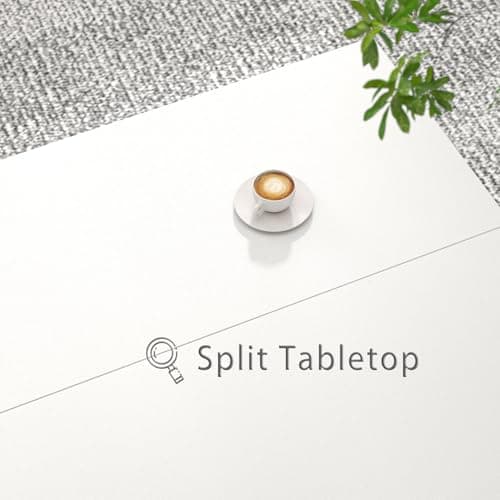 FOLUBAN White Coffee Table, Modern Rustic Wood and Metal Center Table, Industrial Simple Cocktail Tea Table for Living Room, 31.5 Inch view 4