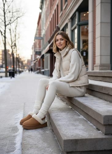 Swalker Winter Slippers for Women – Warm Faux Fur Lined Snow Slippers with Non-Slip Sole, Indoor & Outdoor Platform House Slippers view 2