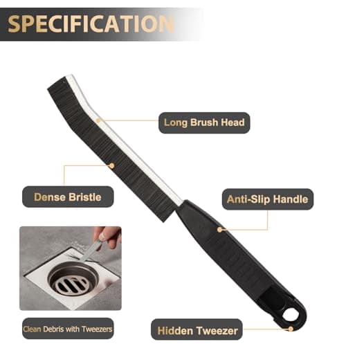 Hard Bristle Crevice Cleaning Brush,Grout Cleaner Brush,Scrub Brushes for Tile Floor,Gap Cleaning Supplies with Clip for Bathtub,Shower,Sink,Kitchen,Home Essentials,Gi-ft for Women Men(3PCS) view 5