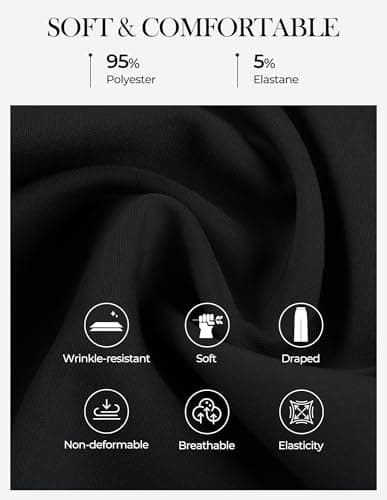 GRACE KARIN Women's Wide Leg Work Pants, Wrinkle Free High Waisted Trousers with Pockets, Business Casual Office Slacks view 4