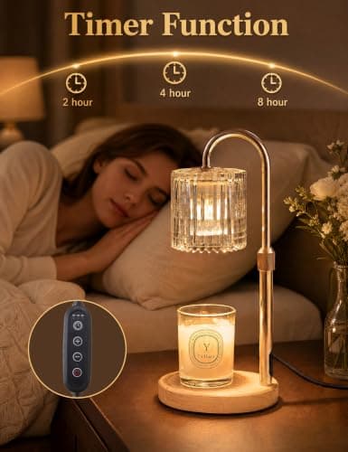 Qaimish Candle Warmer Lamp with Timer, Birthday Gifts for Women Home Decor | Dimmable Wax Melt Warmer with 2 Bulbs, Fall Decor for Home Living Room Halloween Decorations Gifts for Mom view 6