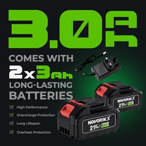 NovorikX 20V Cordless Mini Turbo Leaf Blower, 30000RPM Handheld Snow Blower with 2 X 3.0Ah Batteries & Charger, Ultra-Light, 55m/s for Car/Lawn/Garage Cleaning and Snow Removal view 6