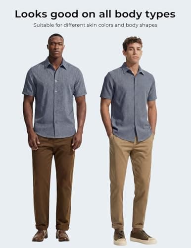 PJ PAUL JONES Mens Short Sleeve Button Down Shirt Casual Summer Shirts Textured Beach Vacation Shirts for Men view 6