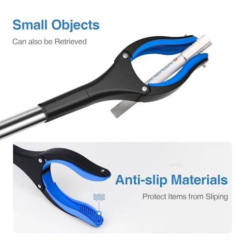 2-Pack Grabber Reacher Tool, 32 Inch Extra Long Steel Foldable Pick Up Stick with Strong Grip Magnetic, 90° Rotating Anti-Slip Jaw, Trash Claw Grabber Tool, Hand Grabber for Reaching, Arm Extension view 3