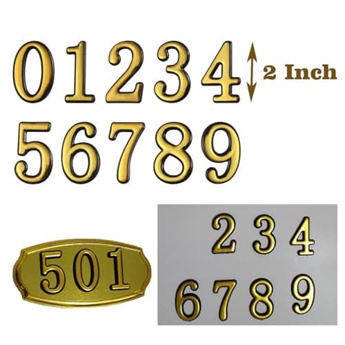 Mailbox Numbers for Outside, MONNCHA House Numbers for Mailbox 3D Self Adhesive Mailbox Numbers 2 Inch Door Address Numbers Stickers for Mailbox, Apartment, House, Trash Bins view 5
