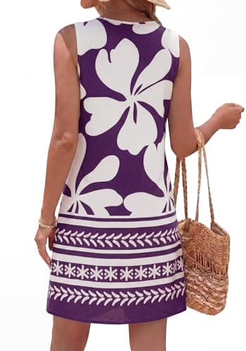 BTFBM Casual Summer Dresses for Women 2026 Spring Sleeveless Boho Floral Tank Mini Sun Dress Beach Vacation Sundresses view 3