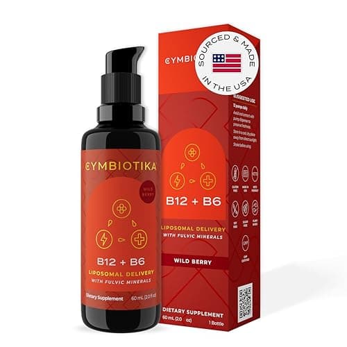 CYMBIOTIKA Liposomal Vitamin B12 1250mcg for Energy & Hair Support | Bioavailable liposomal B12 for cellular energy, cell production & healthy hair, skin & nails. Vegan, sugar free. 2 fl oz. — image 1