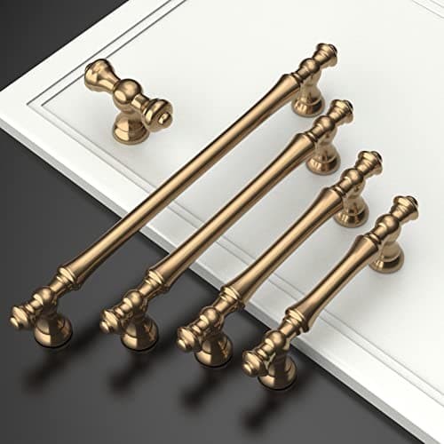 Amerdeco 10 Pack Champagne Bronze Cabinet Pulls 5 Inch(128mm) Hole Center Cabinet Hardware Kitchen Cabinet Handles for Bathroom Drawer Pulls Dresser Pulls ZH0014... view 4