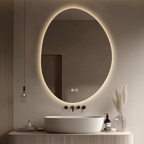 Yoding LED Bathroom Mirror with Lights 25x33 Inch, Stepless Dimmable Backlit Vanity Mirror with 3 Colors, Anti-Fog, Memory, Al-Alloy Lampshade, Frameless Smart Mirror (Horizontal/Vertical) — image 1